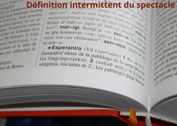 definition dictionnaire regime intermittent spectacle
